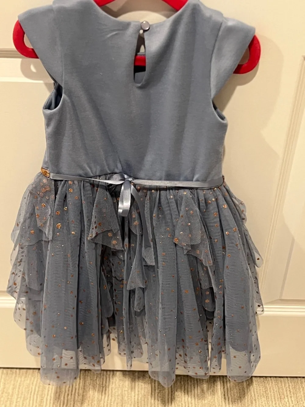 Zunie Girls Light Blue and Rose Gold Formal Dress - Size 4